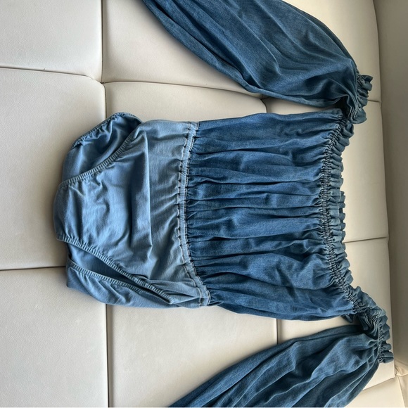 bonnie strauss Tops Chambray Bodysuit Poshmark